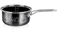 Emaliuotas puodassu matavimo skale, juodas, 18 cm