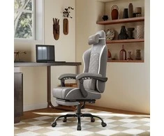 Songmics Ergonomiška žaidimų kėdė su pakoju ir spyruoklinėmis pagalvėlėmis 70x70x(123,5-133) cm
