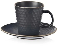 Lumarko Orion Espresso kavos puodelis su lėkšte 95 ml juodas