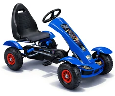 Lean Cars Vaikiškas pedalinis go-kartas su rankiniu stabdžiu, pripučiamos padangos, iki 50 kg, juodas