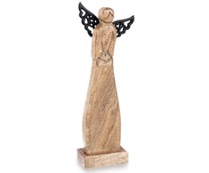 Orion medinė figura angelas 34 cm - natūralus mangos medis