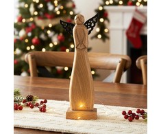 Orion medinė figura angelas 34 cm - natūralus mangos medis