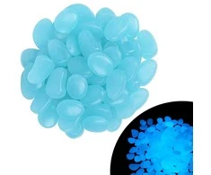 Bikuva.lt Fluorescenciniai akmenukai 100 vnt., mėlyni, 2 cm