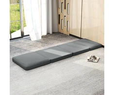 Fotelis HOMCOM 3-in-1 sulankstoma grindų sofa, aksominė išvaizda, paminkštinta sofa-lova, iki 240 kg apkrova, miegamajam, svetainei, tamsiai pilka