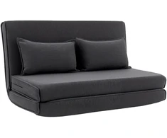 Fotelis-lova 3 in 1, 5 padėčių atlošas, tamsiai pilkas, 135 × 88 × 74 cm