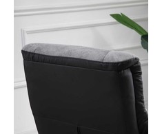 HOMCOM poilsio kėdė su taburete, pasukama TV kėdė, fotelis su atlošimo funkcija, pilka mikropluošto medžiaga, 78 x 82,5 x 109 cm