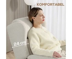 HOMCOM poilsio fotelis, televizoriaus fotelis su atlošimo funkcija, fotelis su kišeninėmis spyruoklėmis, paminkštintas atlošiamas fotelis, iki 150 kg išlaikantis poilsio fotelis svetainei, miegamajam, smėlio spalvos