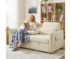 Fotelis Sofa-lova smėlio/juoda