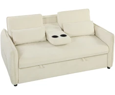 Fotelis Sofa-lova smėlio/juoda