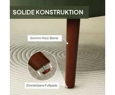 HOMCOM modernus fotelis, paminkštinta akcentinė kėdė su juosmens atramos pagalvėle, žalia