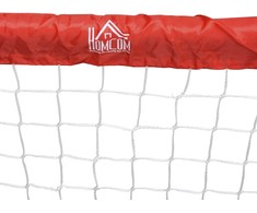HOMCOM futbolo vartų rinkinys, 2 mini vartai, sulankstomi, plienas (Q195) ir tetrolonas, raudoni, 90x36x60 cm