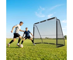 Futbolo vartai su tankiu poliesterio tinklu, juodi, 300 × 120 × 200 cm