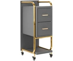 Activeshop Kosmetologinis vežimėlis GABBIANO HAIRDRESSER HELPER SOLO MODEL GOLD Pilkas