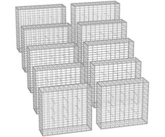 Songmics Gabionų krepšiai su 5 x 10 cm dydžio akutėmis akmenims, 10 vnt.