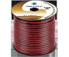 Cabletech Laidas kolonėlėms 2x1.5mm² juodas/raudonas (varinis)