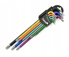 Tvardy Geko Raktai TORX 9vnt. T10-T50 ilgi, S2 (T00123)
