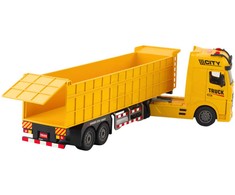 Lean Toys Geltonas transportavimo sunkvežimis su priekaba 58x10x16 cm