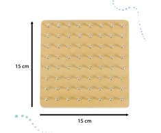 Ikonka Geoboard Geoplan medinė dėlionė, kurianti figūras su gumytėmis