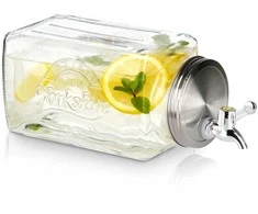 Gėrimų stiklinis indas su kraneliu 3,3 l