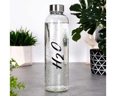 Gertuvė Excellent Houseware Stiklinis vandens butelis 700 ml su metaliniu dangteliu