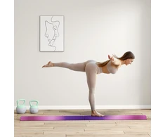 Gimnastikos buomas, sulankstomas, neslystančiu pagrindu, violetinis ir rožinis, 236 × 10/15 × 6,5 cm
