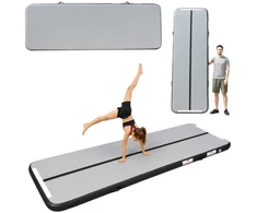 Gimnastikos čiužinys Air Track, pilkas su juodais elementais, 300 x 100 x 10 cm