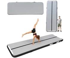 Gimnastikos kilimėlis „Air Track“ su elektrine pompa, pilkas, 400 x 100 x 10 cm
