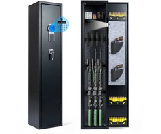 Ginklų seifas su elektronine kodine spyna, 10 šautuvų, juodas, 30 x 28 x 138 cm