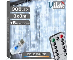 Girlianda- užuolaida Vilde 300 LED su pultu 3 m