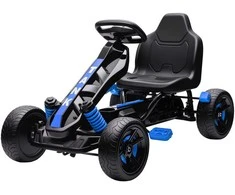 AIYAPLAY Gokart su pedalais, vaikiškas pedalamas automobilis su stabžiais, neslystančiais ratais, metaliniu rėmu, skirtas 3-6 metų vaikams, mėlynas