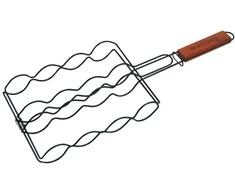 Vaggan Grilio grotelės dešrelėms juodos metalinės 50 cm