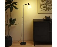 LED stovėjimo lempa svetainei, su 350° pasukama galva, 3000K/4000K/6500K spalvos temperatūromis, juoda
