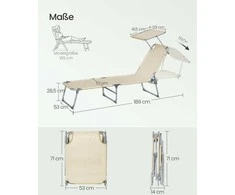 Songmics Gultas 189 x 53 x 28,5 cm