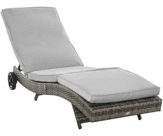 Outsunny poliratano gultas, sodo gultas su pagalve, 5 padėčių reguliuojamas, S formos, metalinis, pilkas, 207 x 70 x 70 cm