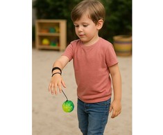 Lean Toys Guminis kamuolys su elastine virve 6,5 cm