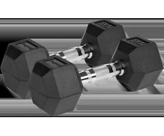 Gumuoti ketaus hanteliai HEX 2x7kg, REBEL ACTIVE