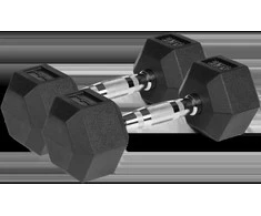 Gumuoti ketaus hanteliai HEX 2x5kg, REBEL ACTIVE