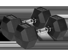 Gumuoti ketaus hanteliai HEX 2x15 kg REBEL ACTIVE