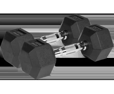 Gumuoti ketaus hanteliai HEX 2x4kg, REBEL ACTIVE