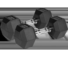 Gumuoti ketaus hanteliai HEX 2x10kg, REBEL ACTIVE