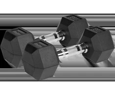 Gumuoti ketaus hanteliai HEX 2x8kg, REBEL ACTIVE