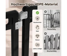 Gyvūnų aptvaras iš HDPE plokščių, juodos ir baltos spalvos, 53,3 × 80 cm