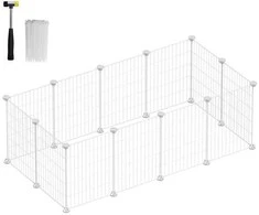 Songmics Pasidaryk pats metalinis aptvaras mažiems gyvūnams 123 x 63 x 41 cm, baltas