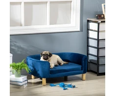 Gyvūnų sofa su trijų pusių atlošais, mėlyna, 86 × 55 × 33 cm