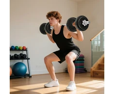 Hanteliai ir štanga 20 kg 16 vnt.