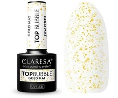 Activeshop Hibridinis nagų lakas Claresa Top Bubble Gold Matt, 5 ml