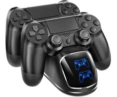 Įkrovimo stotelė PS4 valdikliams, 2 lizdai, LCD ekranas
