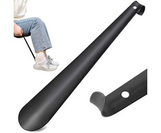 Ilgas metalinis batų šaukštas su kabliuku, 58 cm