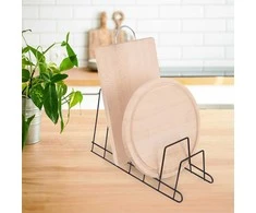 Home Styling Collection RADKA Metalinis laikiklis lėkštėms ir dangčiams Juodas 34,5x14x19 cm