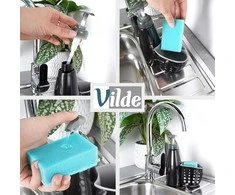 Vilde Indų ploviklio dozatorius su kempinės laikikliu juodas 370 ml